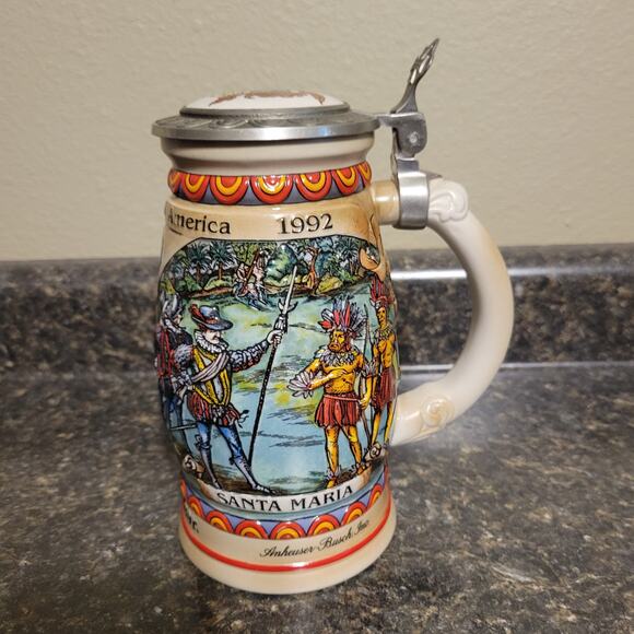 Anheuser-Busch Budweiser Stein Santa Maria Discover America - Picture 3 of 8
